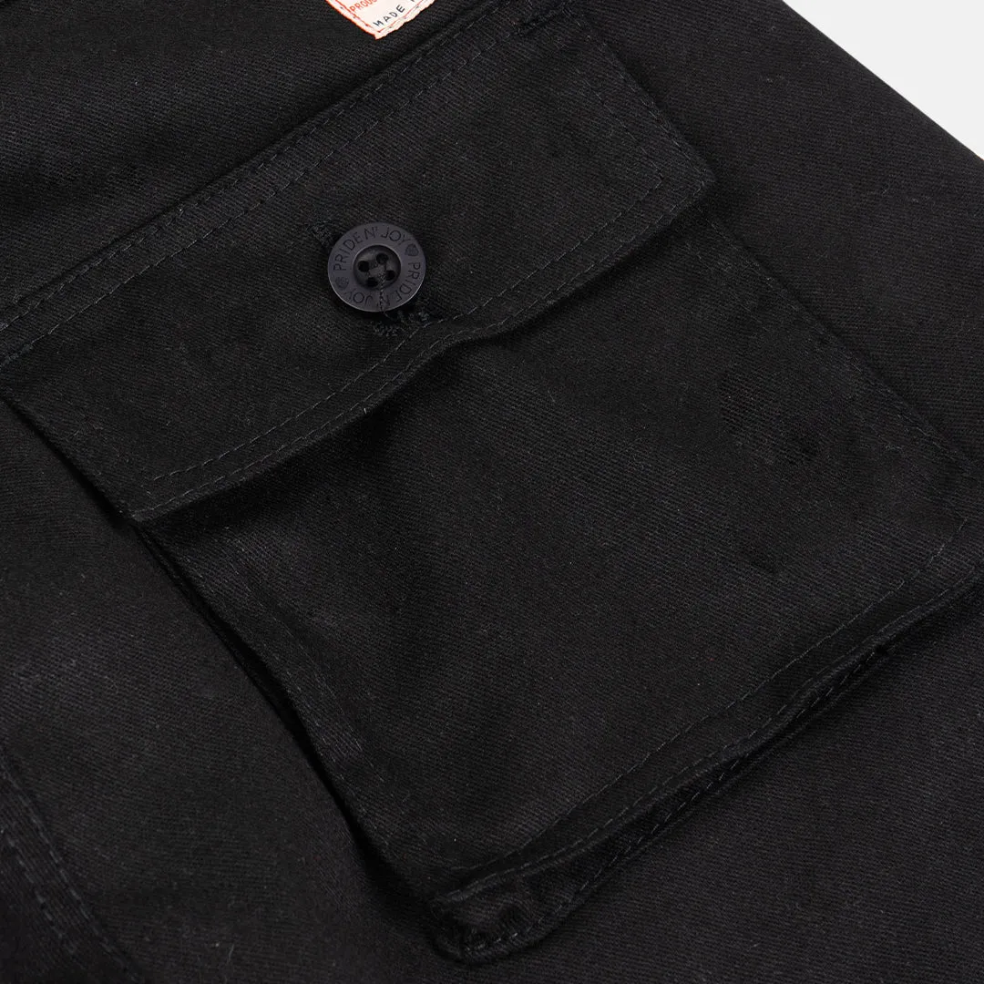 Black Cargo 2in1 Long Short Pants