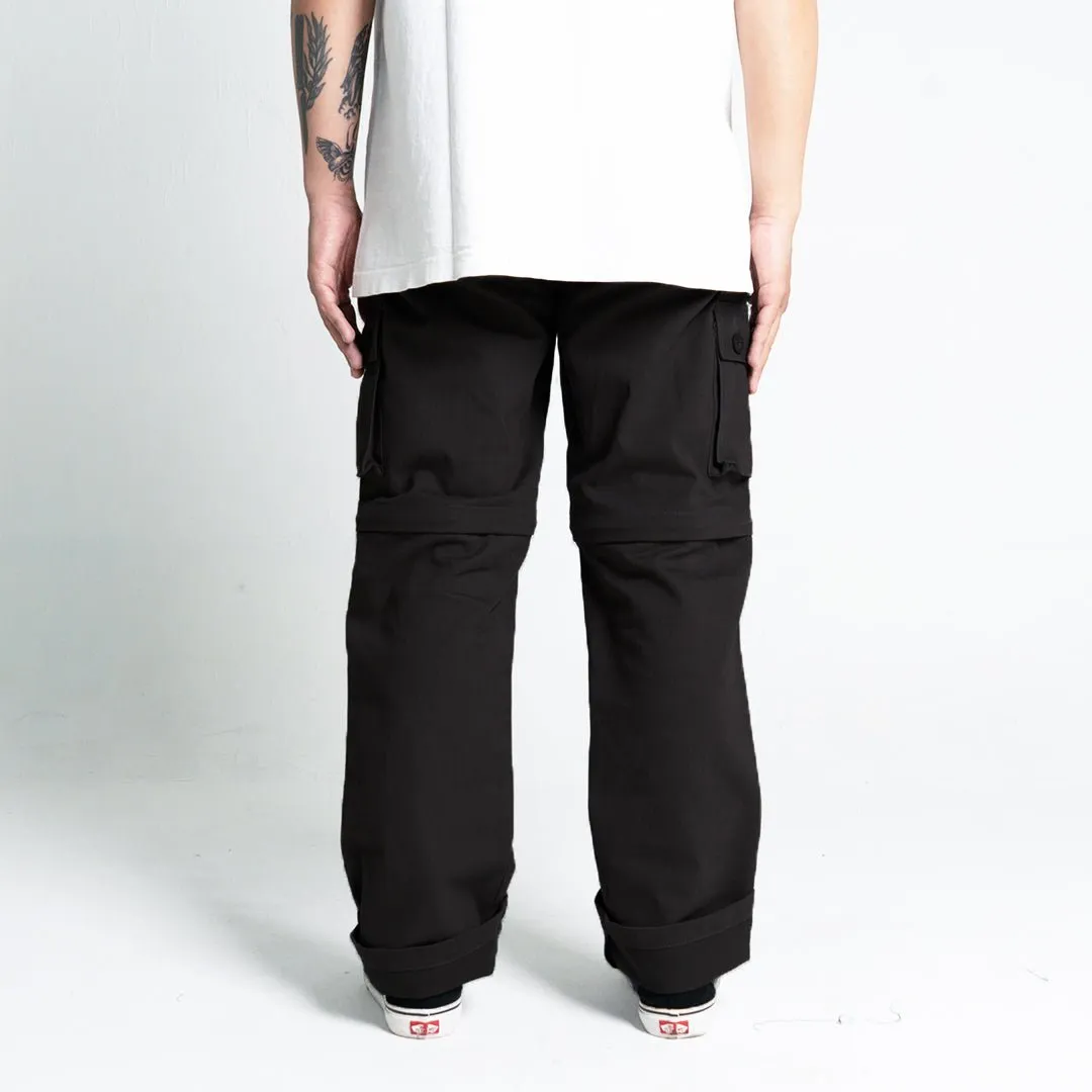 Black Cargo 2in1 Long Short Pants