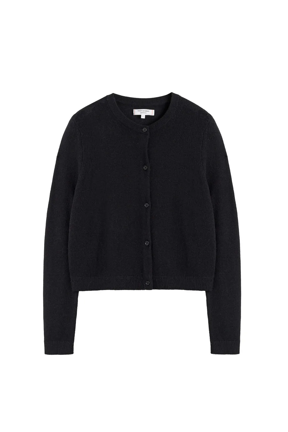 Black Cloud Cashmere Cropped Cardigan