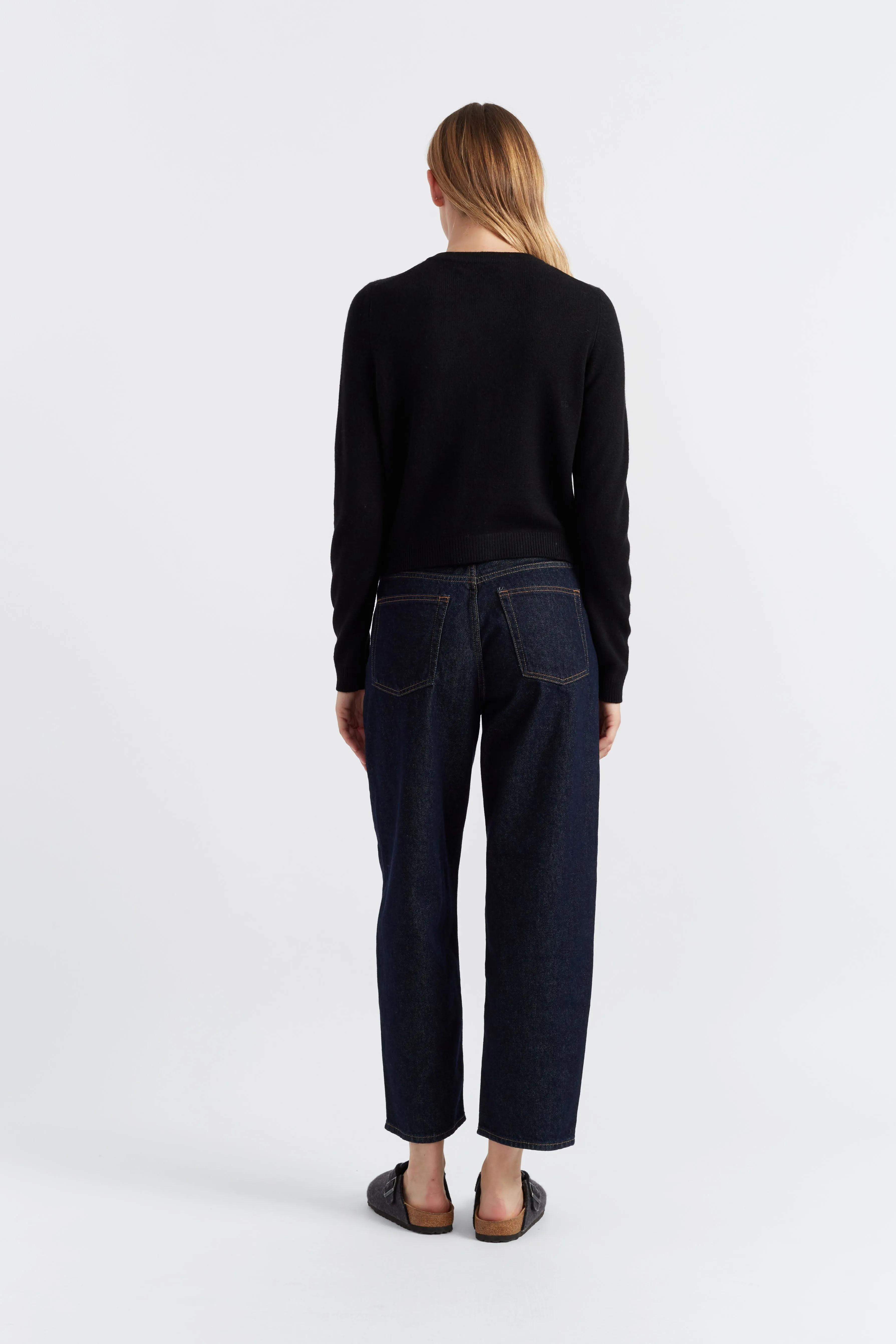 Black Cloud Cashmere Cropped Cardigan