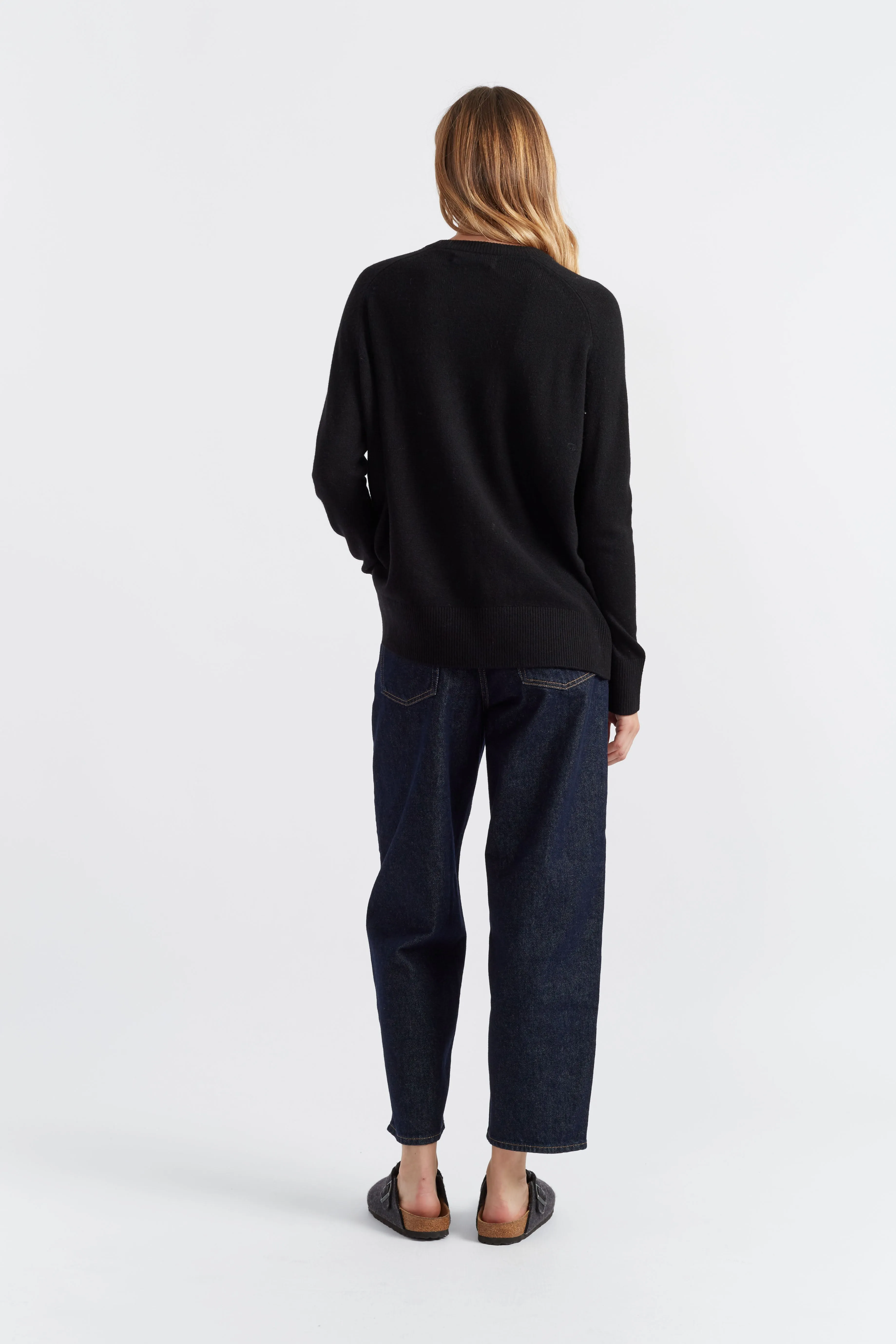 Black Cloud Cashmere Slouchy Sweater
