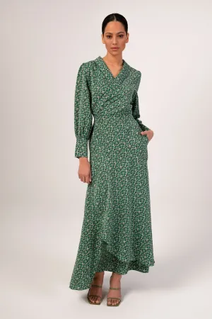 Emaly Green Garden Floral Maxi Dress
