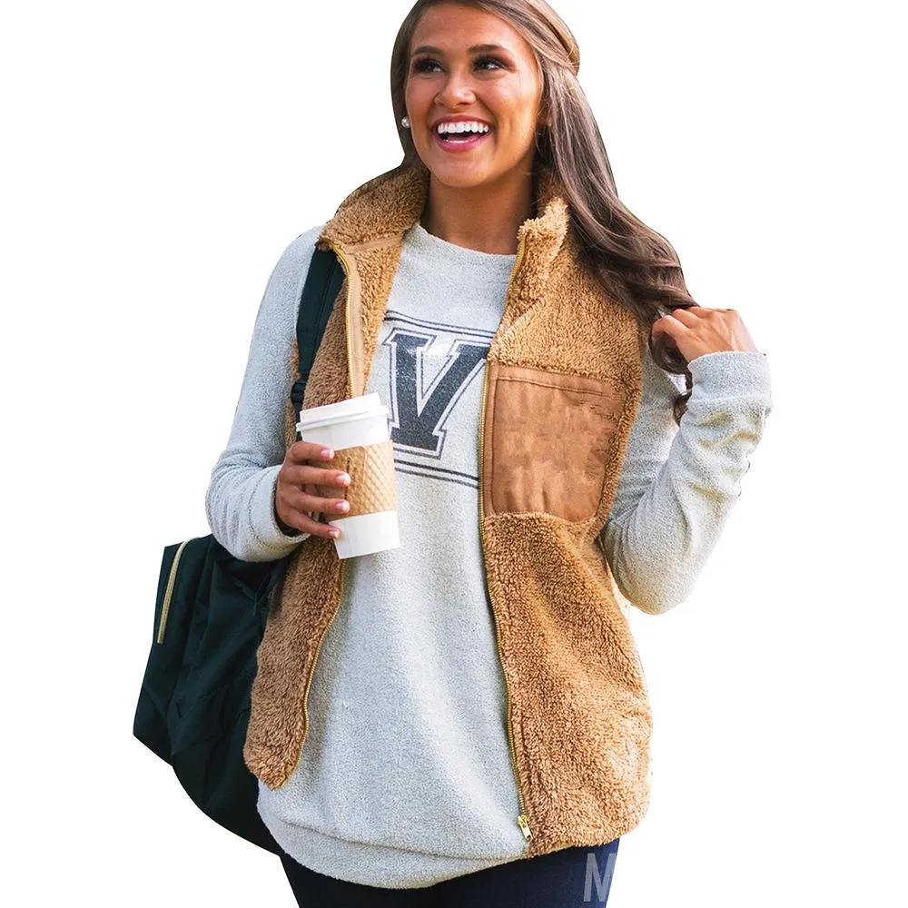 Fall Warm Zipper Vest with Pockets