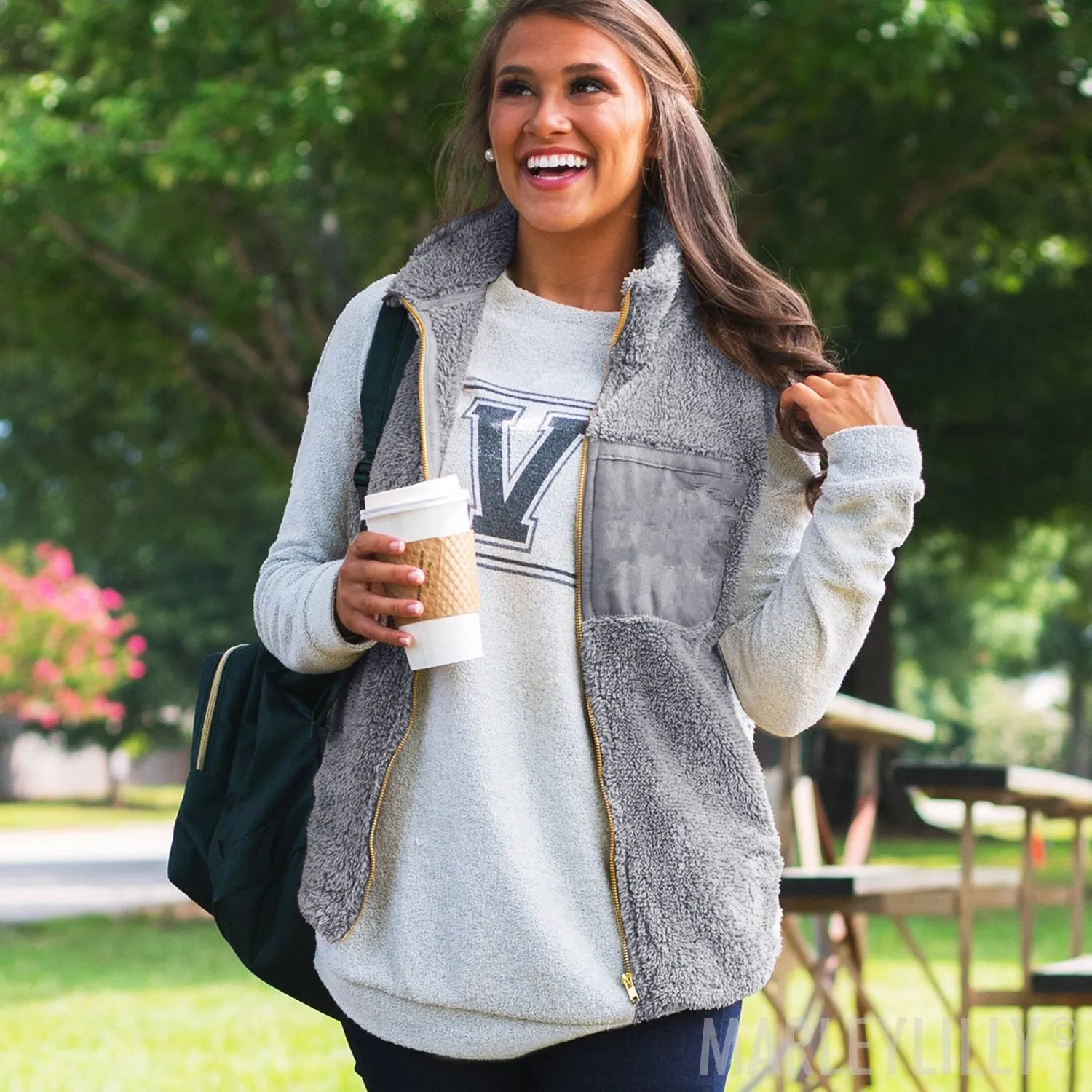 Fall Warm Zipper Vest with Pockets