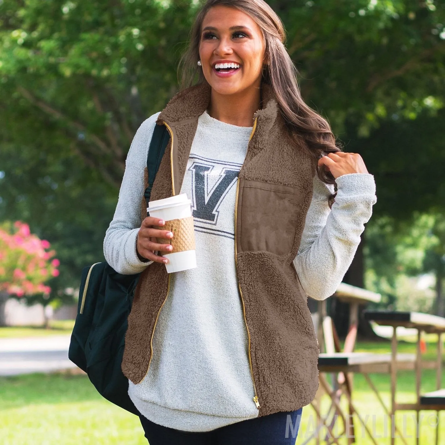 Fall Warm Zipper Vest with Pockets