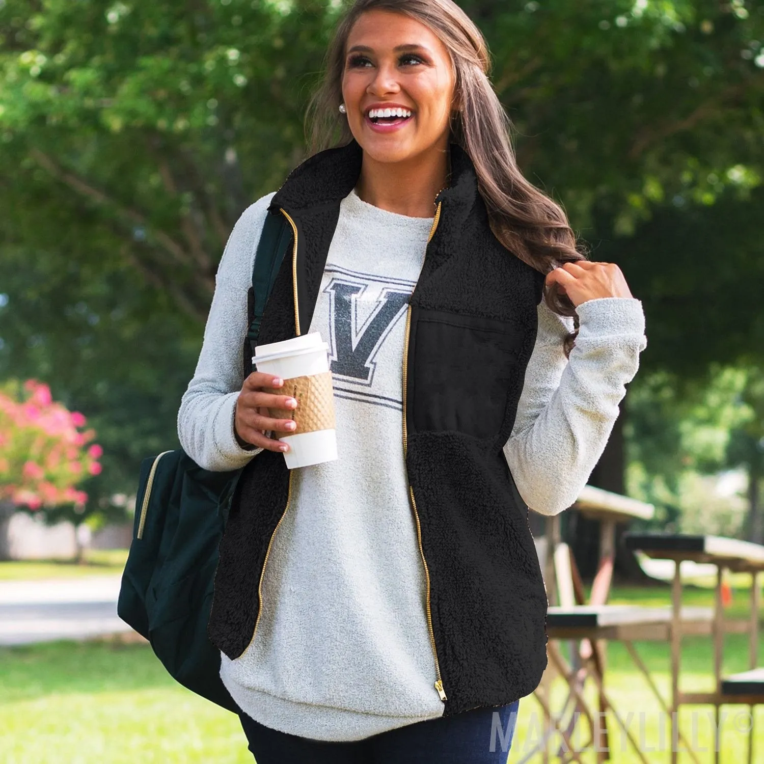 Fall Warm Zipper Vest with Pockets