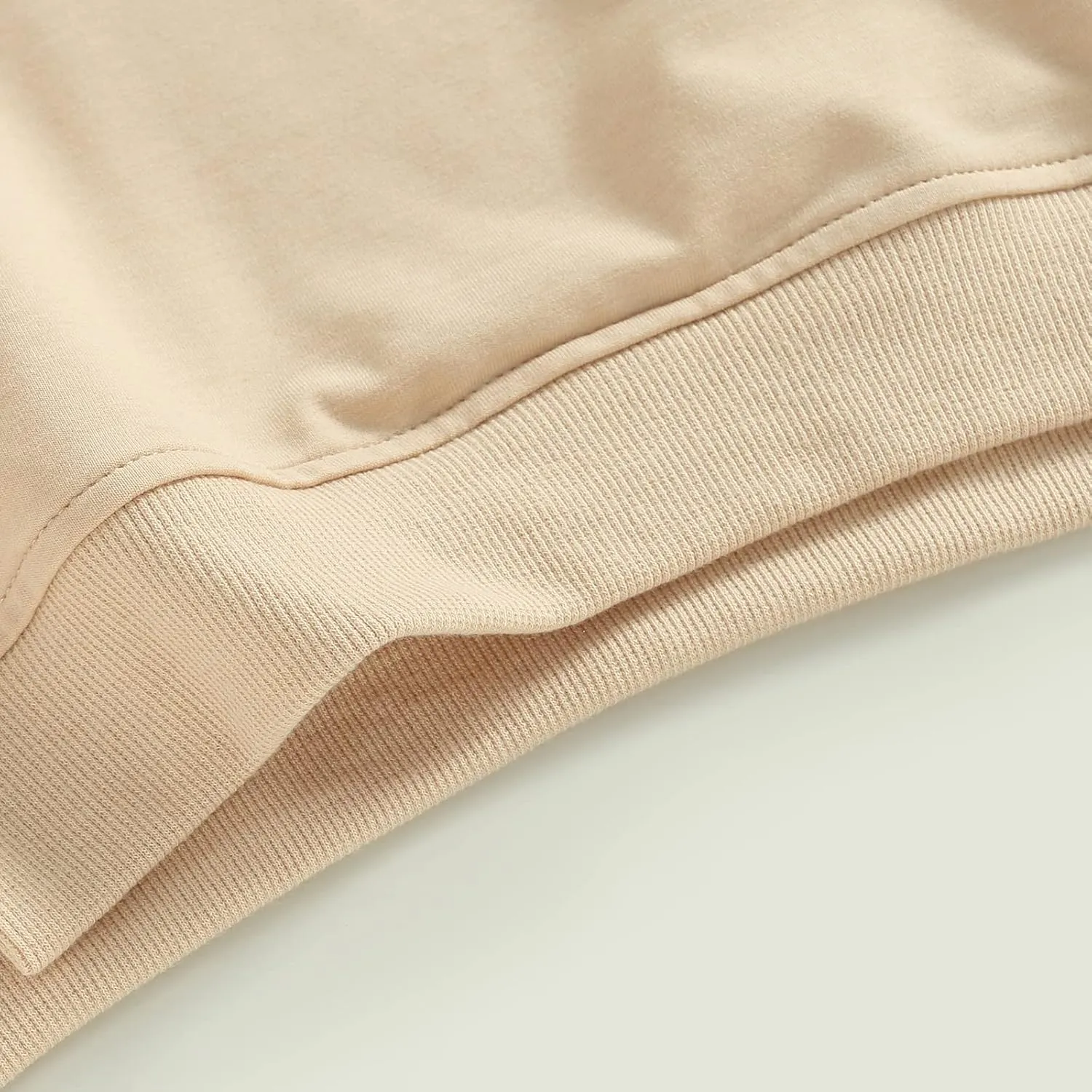 Gueuusu Toddler Kids Baby Boy Girl Crewneck Sweatshirt Cotton Long Sleeve Solid Color Pullover Top Casual Spring Fall Clothes