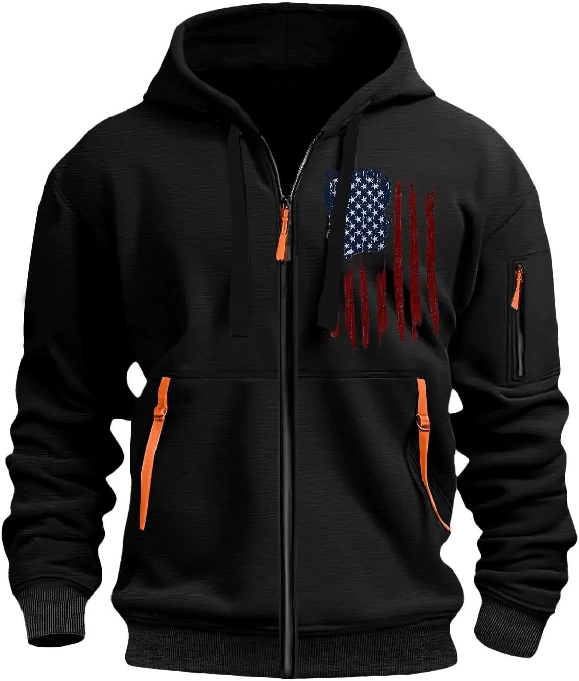 Hoodies for Men Quarter Zip Pullover Tactical Sweatshirt Vintage Long Sleeve Casual Fashion Hoodie With Pockets