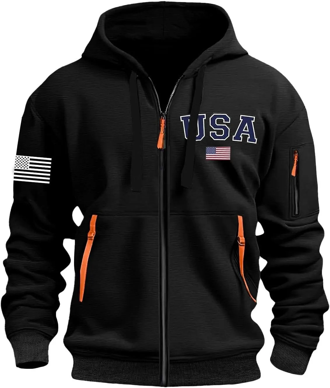 Hoodies for Men Quarter Zip Pullover Tactical Sweatshirt Vintage Long Sleeve Casual Fashion Hoodie With Pockets