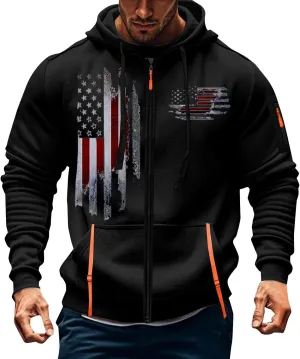 Hoodies for Men Quarter Zip Pullover Tactical Sweatshirt Vintage Long Sleeve Casual Fashion Hoodie With Pockets