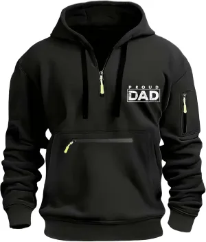 Hoodies for Men Quarter Zip Pullover Tactical Sweatshirt Vintage Long Sleeve Casual Fashion Hoodie With Pockets
