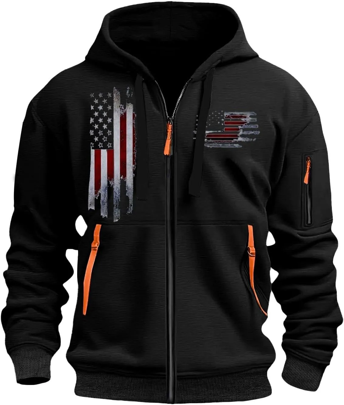 Hoodies for Men Quarter Zip Pullover Tactical Sweatshirt Vintage Long Sleeve Casual Fashion Hoodie With Pockets