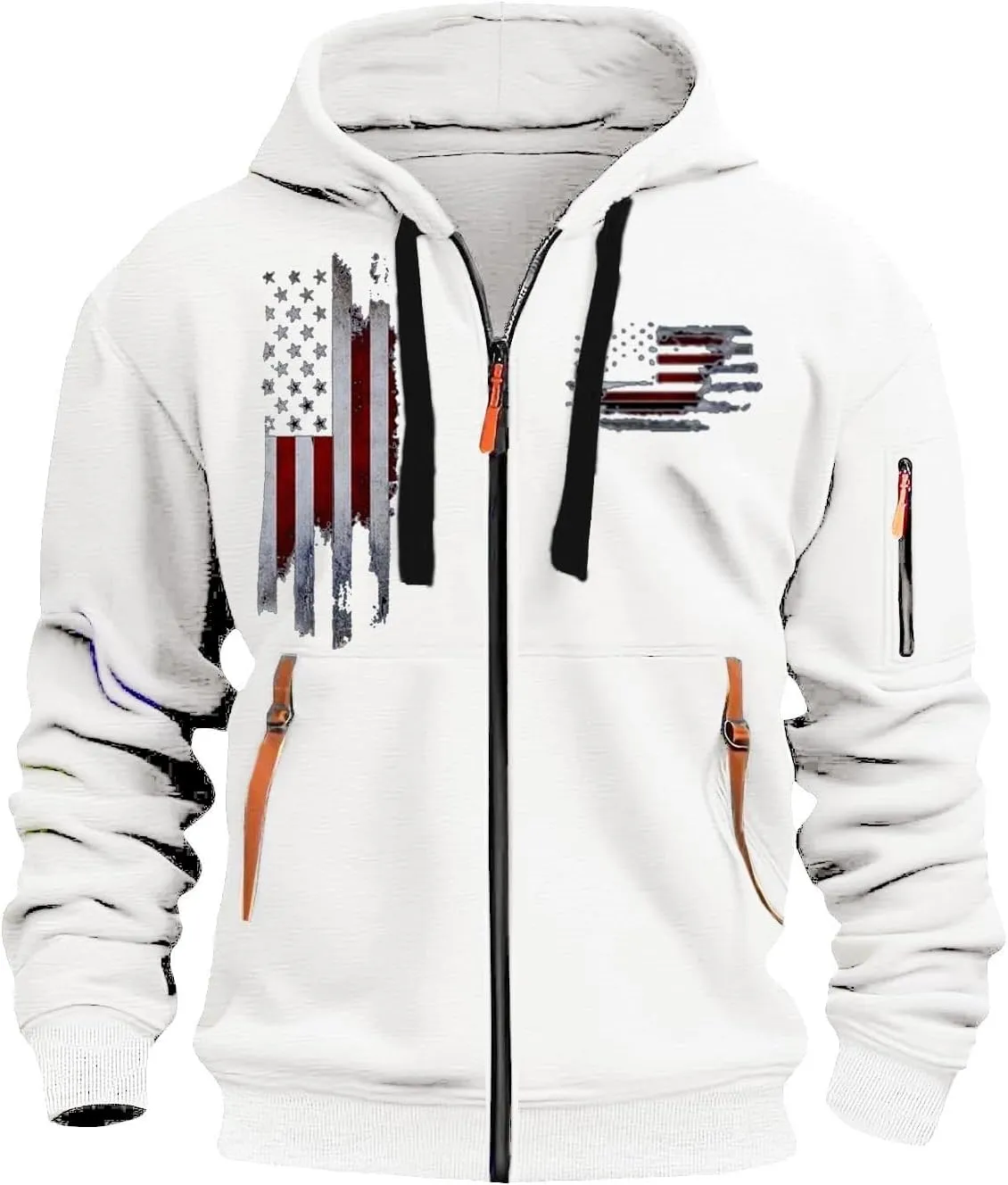 Hoodies for Men Quarter Zip Pullover Tactical Sweatshirt Vintage Long Sleeve Casual Fashion Hoodie With Pockets