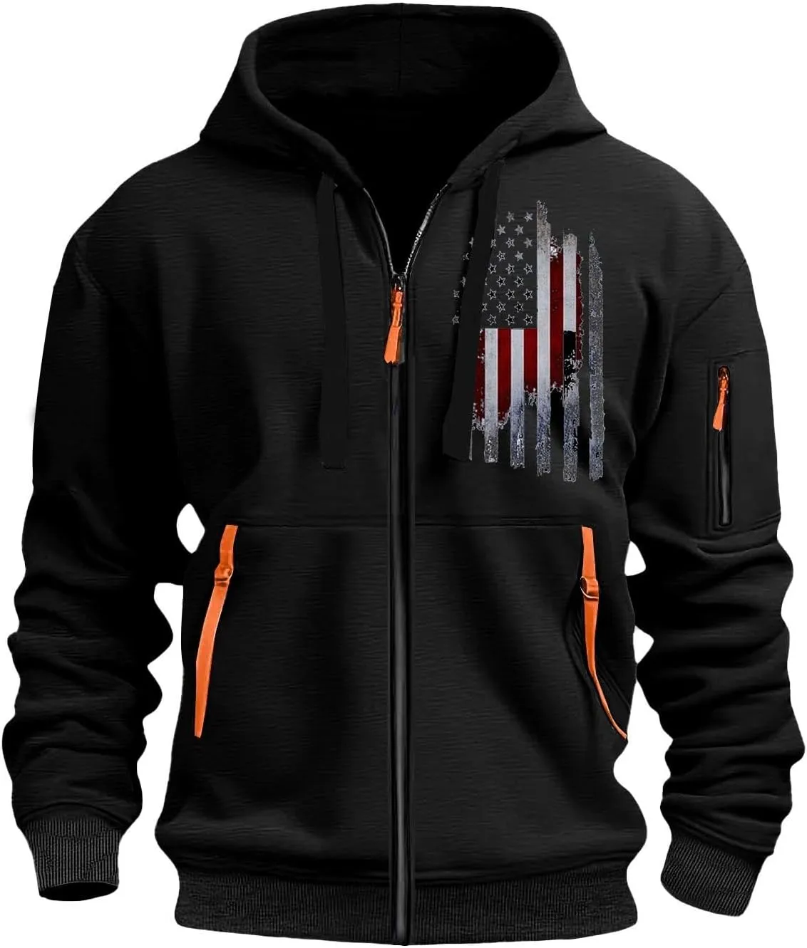 Hoodies for Men Quarter Zip Pullover Tactical Sweatshirt Vintage Long Sleeve Casual Fashion Hoodie With Pockets