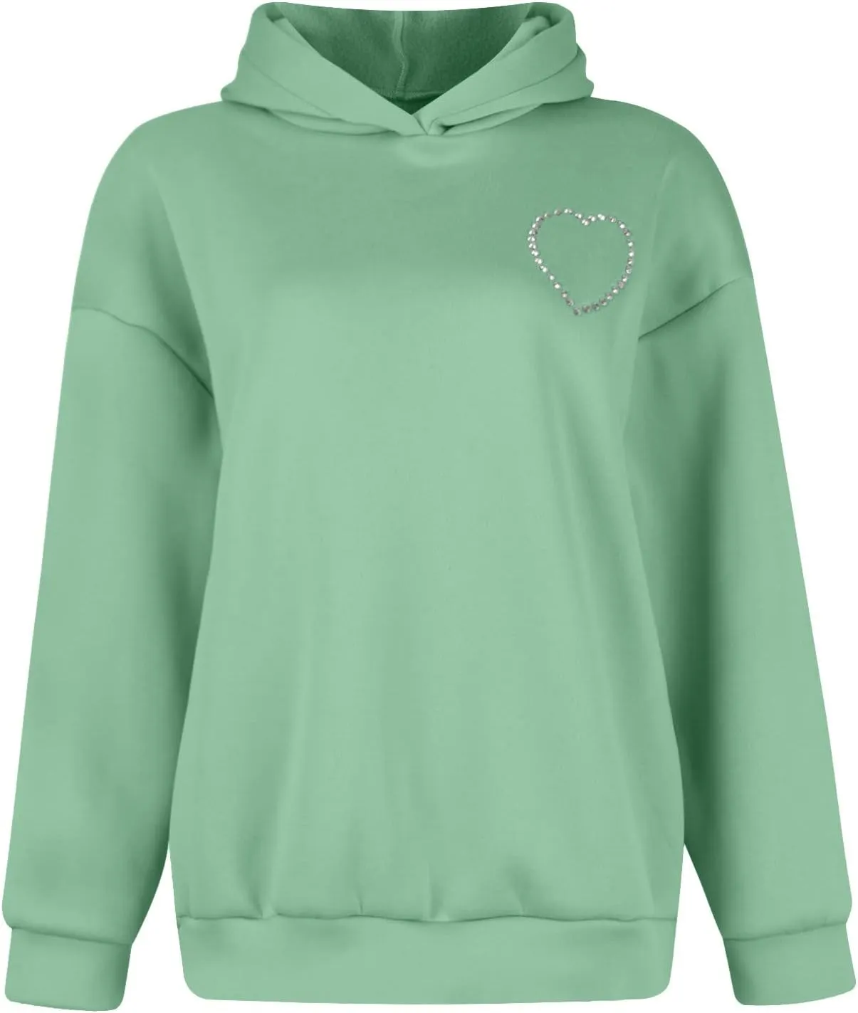 Hoodies for Women Diamonds Sweet Love Cutout Backless Sweatshirts Oversized Hooded Sweatshirt Casual Loose Pullover