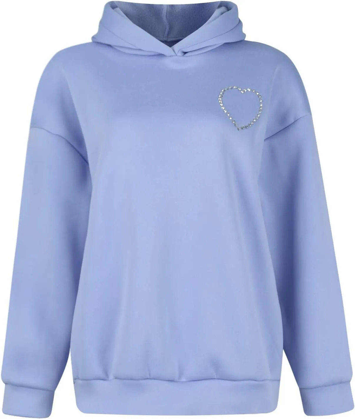 Hoodies for Women Diamonds Sweet Love Cutout Backless Sweatshirts Oversized Hooded Sweatshirt Casual Loose Pullover