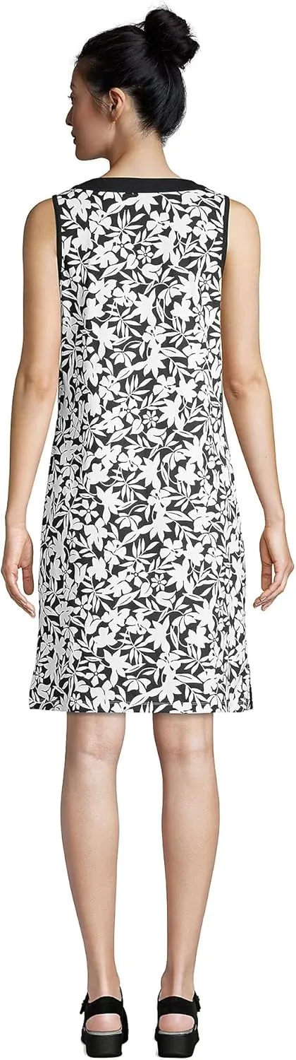 Lands' End Women's Cotton Jersey Sleeveless Swim Cover-up Dress