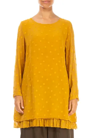 Layered Dotty Mustard Silk Tunic