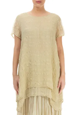 Layered Laurel Green Light Silk Tunic