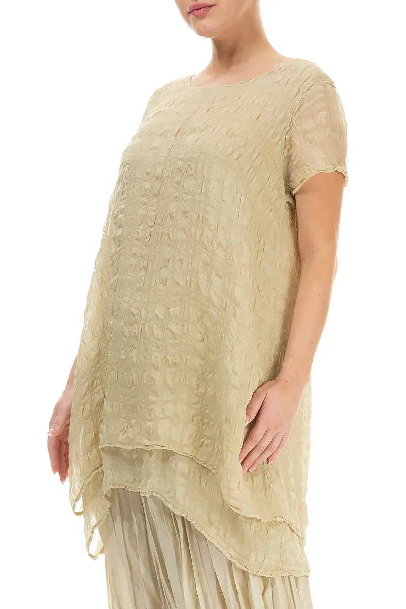 Layered Laurel Green Light Silk Tunic