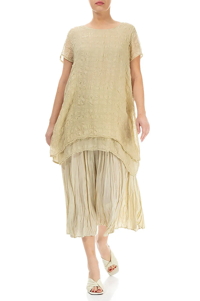Layered Laurel Green Light Silk Tunic