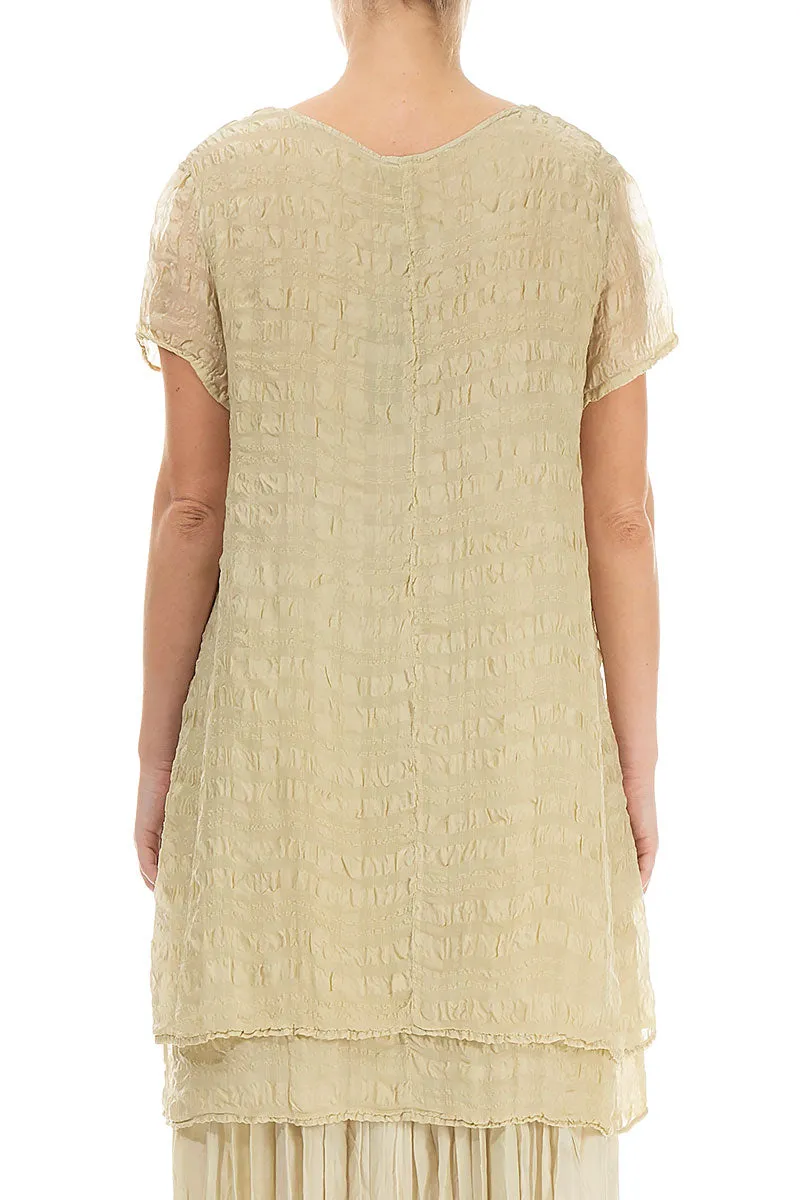 Layered Laurel Green Light Silk Tunic