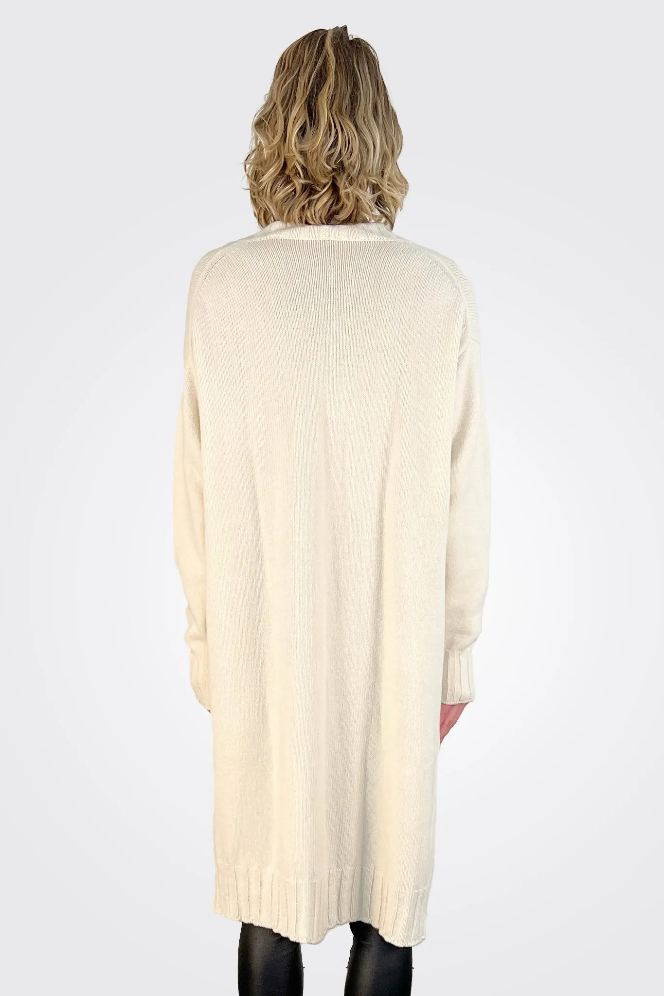 Long Boxy Cardigan - Natural