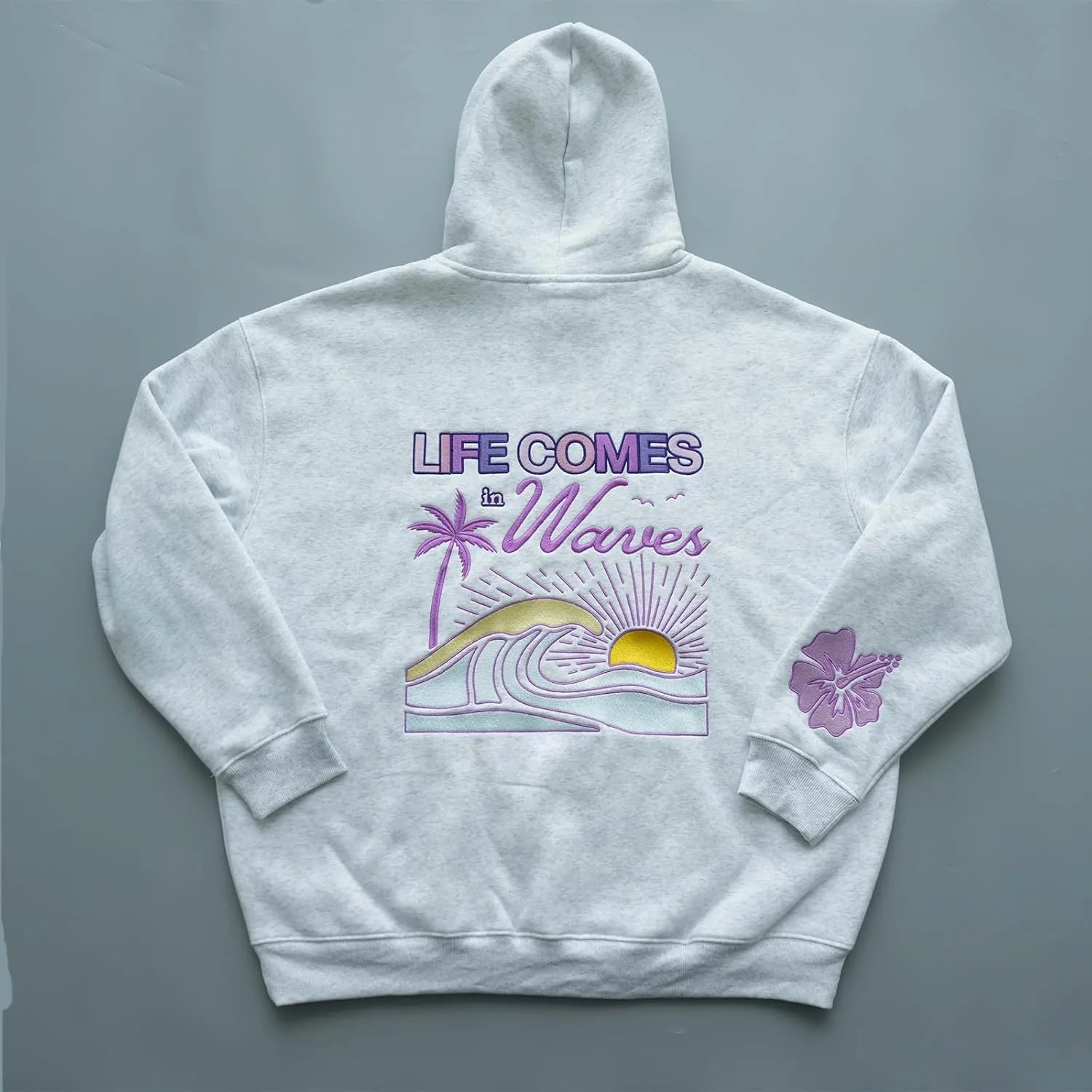 Meiweileya Womens Y2k Oversized Graphic Flower Printed Preppy Hoodies Palm Letter Aesthetics Jacket