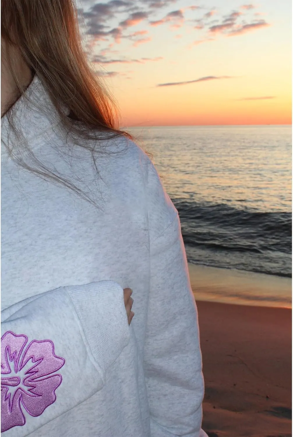 Meiweileya Womens Y2k Oversized Graphic Flower Printed Preppy Hoodies Palm Letter Aesthetics Jacket