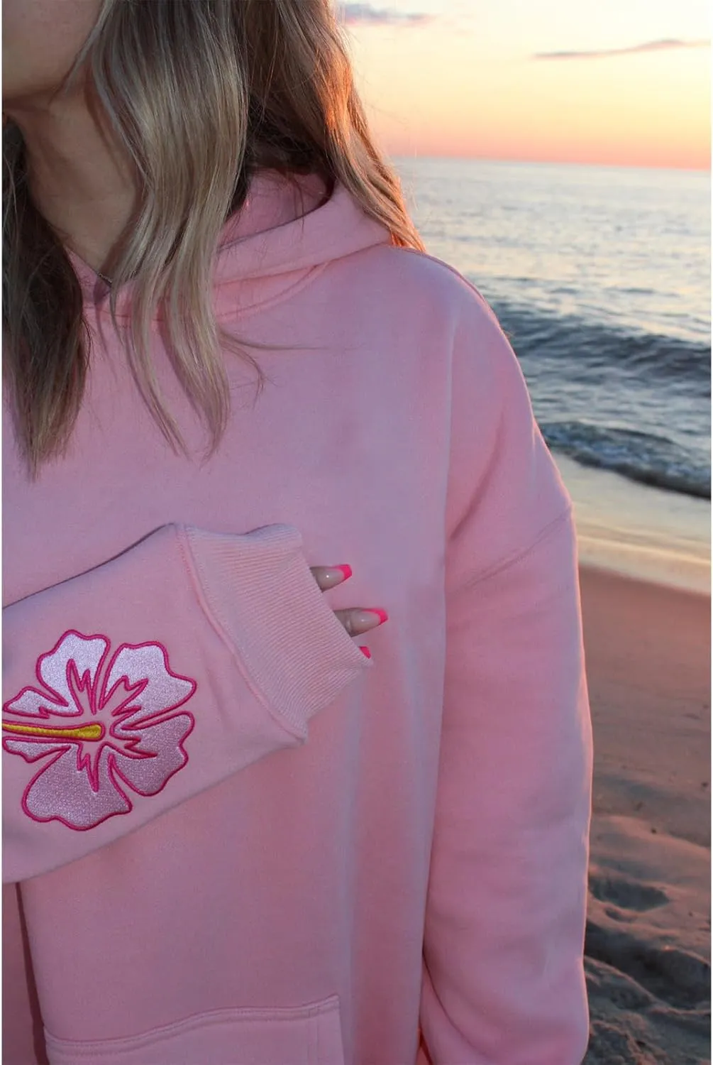 Meiweileya Womens Y2k Oversized Graphic Flower Printed Preppy Hoodies Palm Letter Aesthetics Jacket