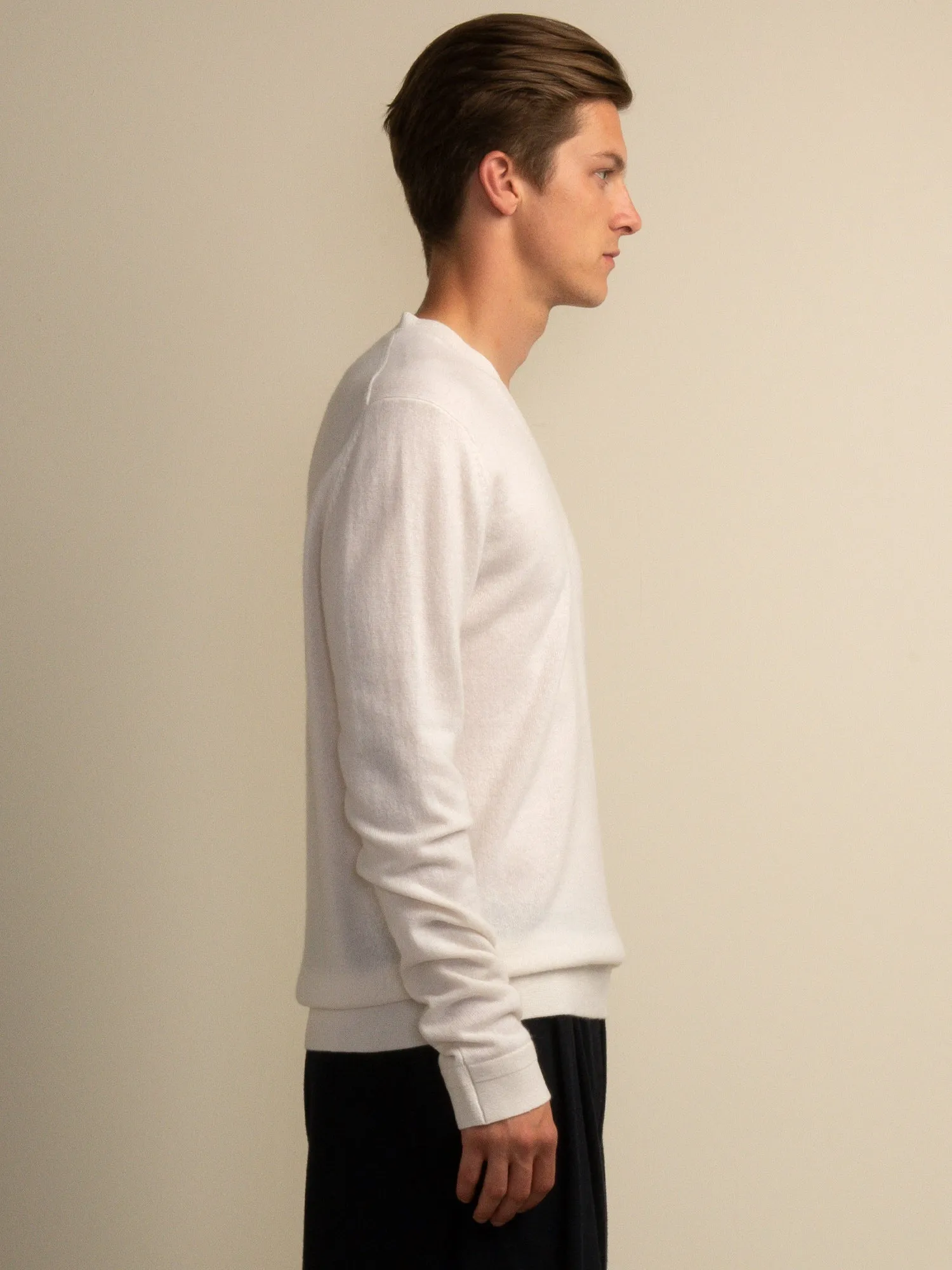 Men V Neck Sweater_Vintage White