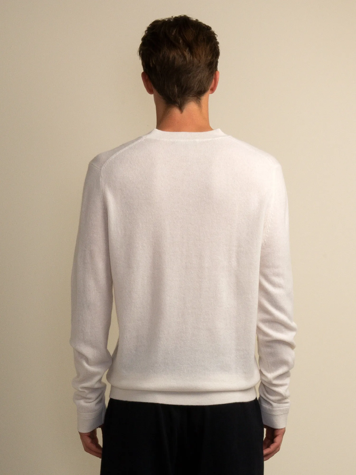 Men V Neck Sweater_Vintage White