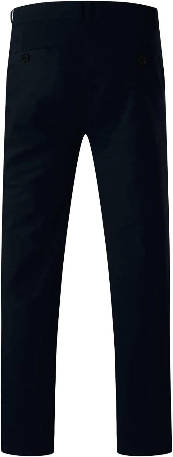 Mens Casual Outdoor Pants Lightweight Cotton Twill Elastic Waist Tapered Joggers Chino Pants with Pockets