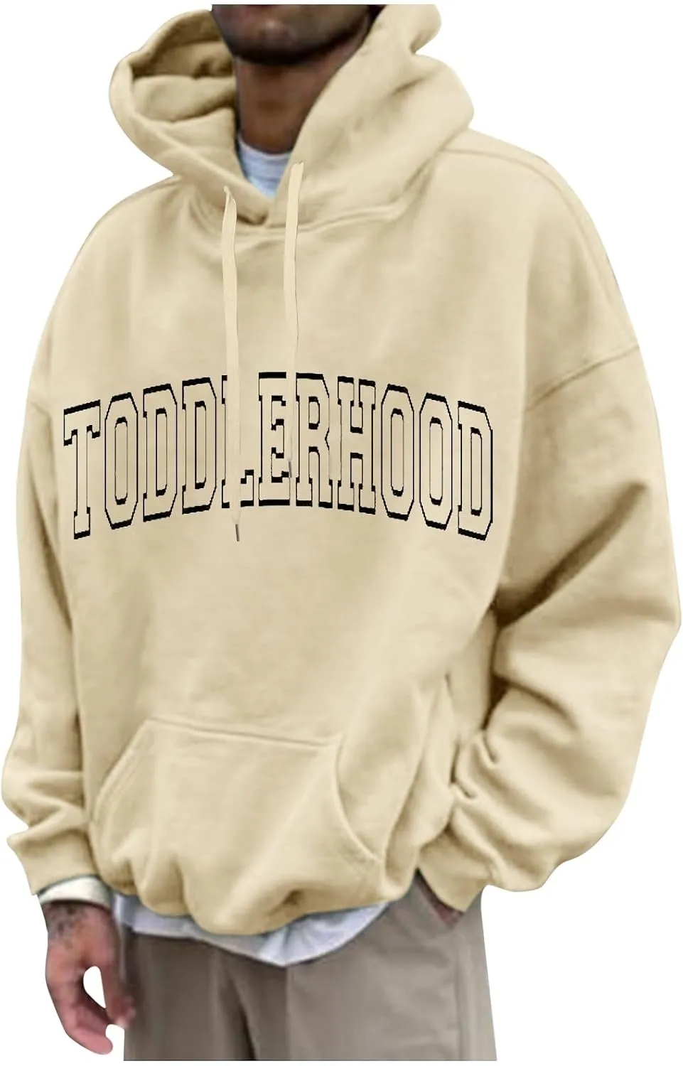 Mens Hoodies For Pockets Drawstring Fashion Long Sleeve Casual Graphic Loose Sweatshirts
