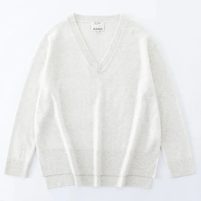 N.21 100% Cashmere Oversized High Low V Neck Terry