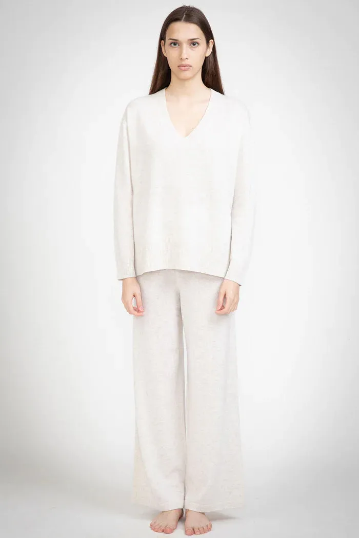 N.21 100% Cashmere Oversized High Low V Neck Terry