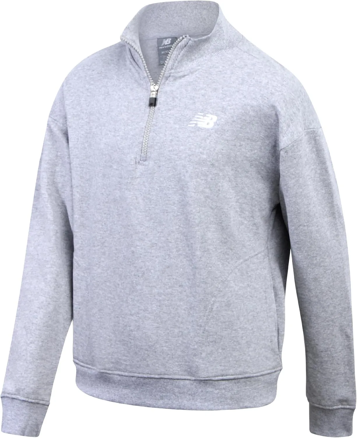New Balance Girls' Quarter Zip Pullover Shirt - Performance Fleece 1/4 Zip Mock Neck Long Sleeve Sweatshirt for Girls (7-16)