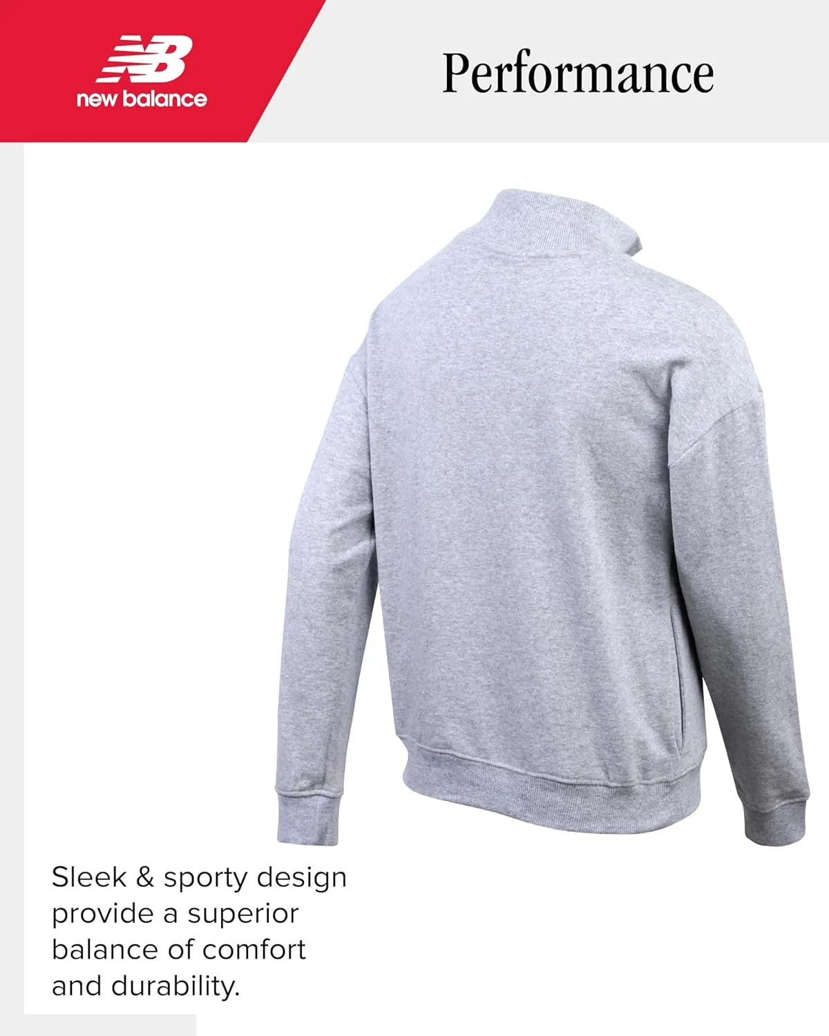 New Balance Girls' Quarter Zip Pullover Shirt - Performance Fleece 1/4 Zip Mock Neck Long Sleeve Sweatshirt for Girls (7-16)
