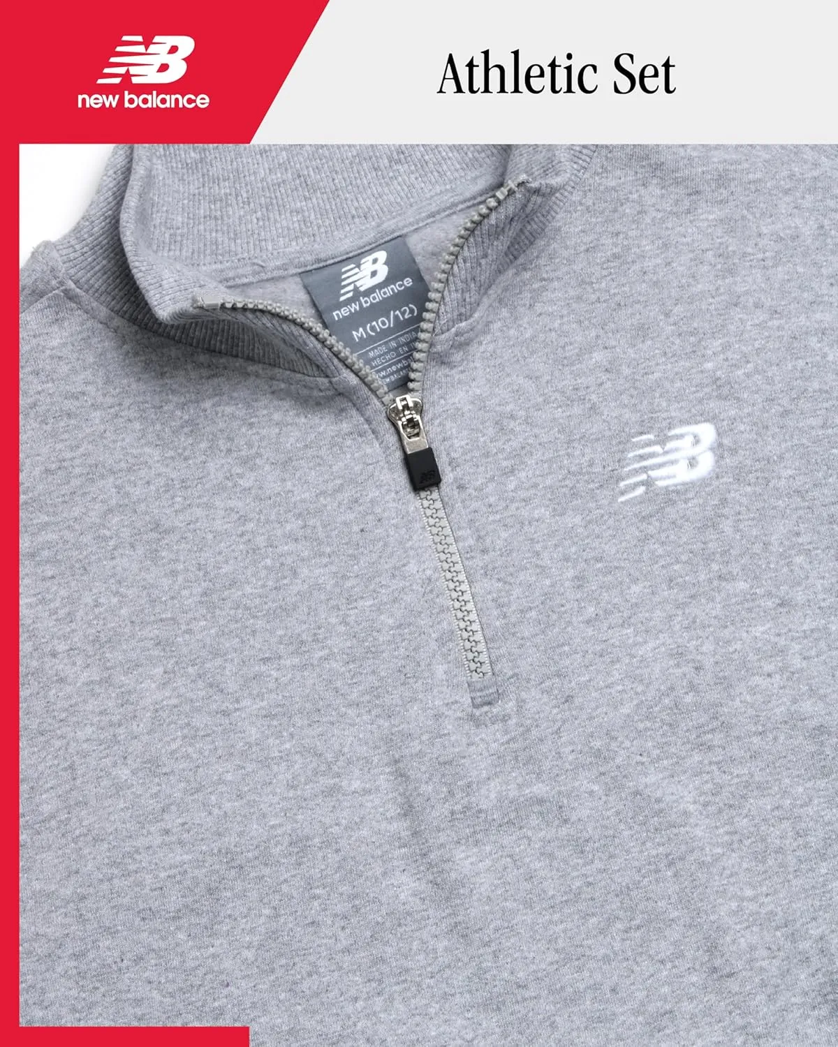 New Balance Girls' Quarter Zip Pullover Shirt - Performance Fleece 1/4 Zip Mock Neck Long Sleeve Sweatshirt for Girls (7-16)