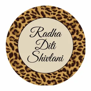 Personalised Cheetah  Waterproof Stickers (Round)