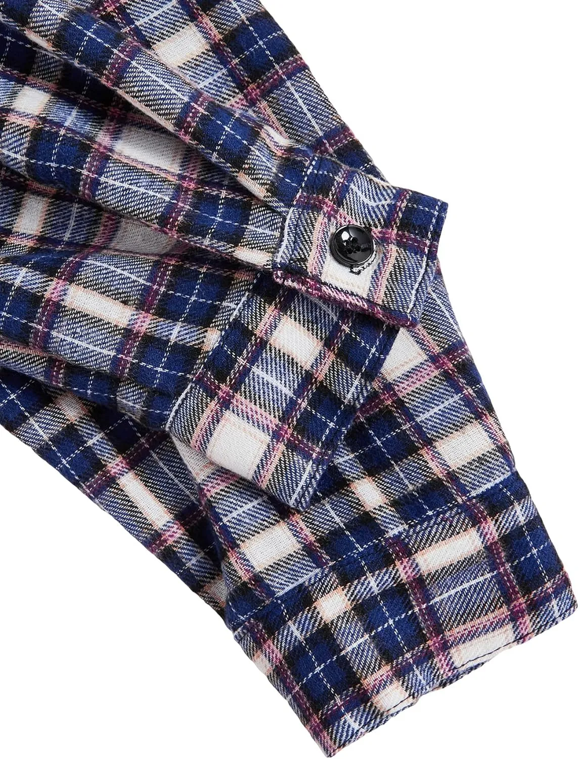 SweatyRocks Women's Casual Plaid Long Sleeve Hooded Sweatshirt Drop Shoulder Drawstring Hoodie with Pocket