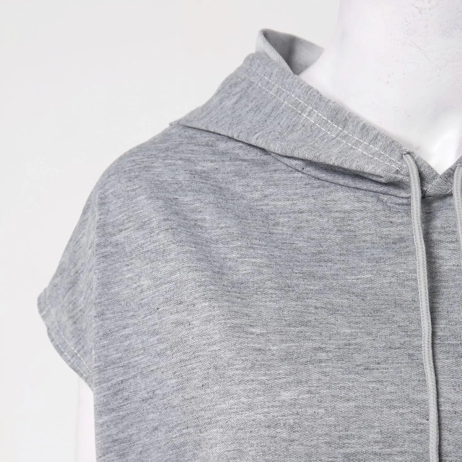 Women Oversized Drawstring Hooded Sweatshirt Sleeveless Solid Color Pullover Top Workout Athletic Hoodies with Pocket