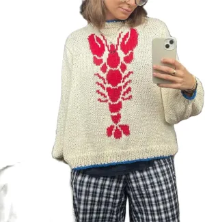 Women Y2K Graphic Sweater Top Long Sleeve Knit Print Pullover Oversized Loose Aesthetic Fall Sweatshirt
