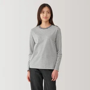 Women's Jersey Crew Neck Long Sleeve Striped T-Shirt Women's Jersey Crew Neck Long Sleeve Striped T-Shirt