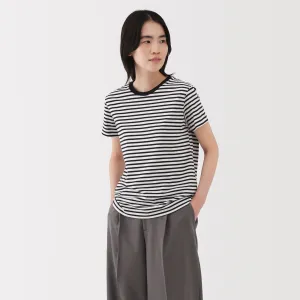 Women's Jersey Crew Neck Short Sleeve Striped T-Shirt Women's Jersey Crew Neck Short Sleeve Striped T-Shirt