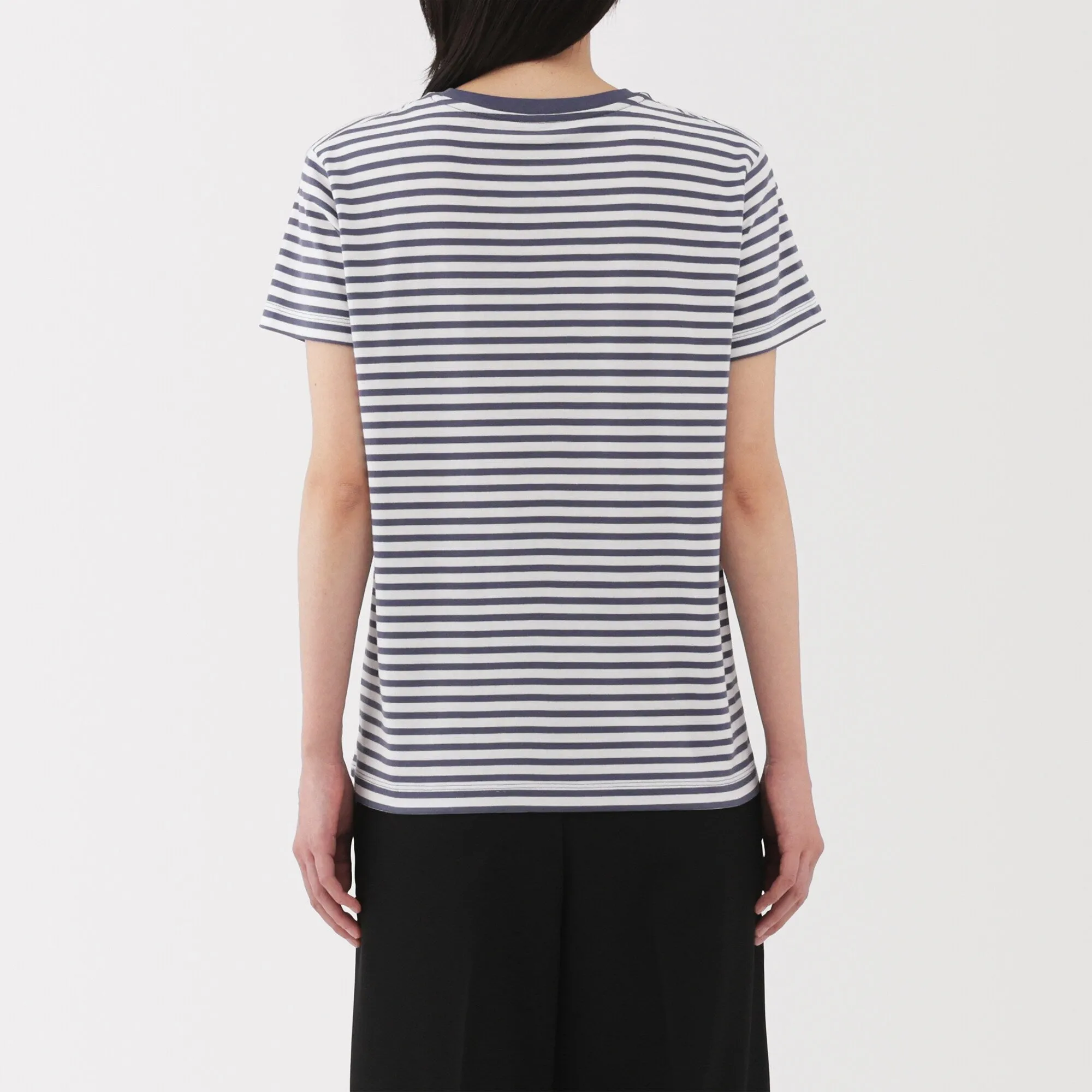 Women's Jersey Crew Neck Short Sleeve Striped T-Shirt