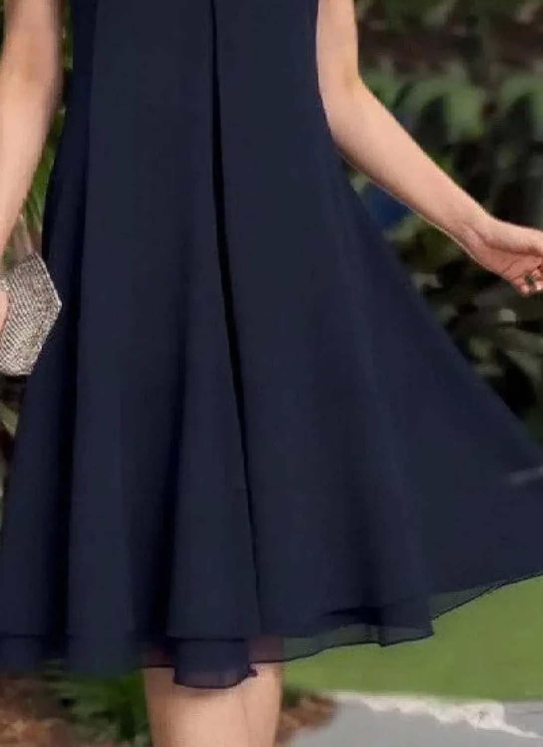 Womens Midi Dress Round Neck Short Sleeve A-line Ruffled Elegant Flowy 2025 Spring Autumn Casual Party Dress