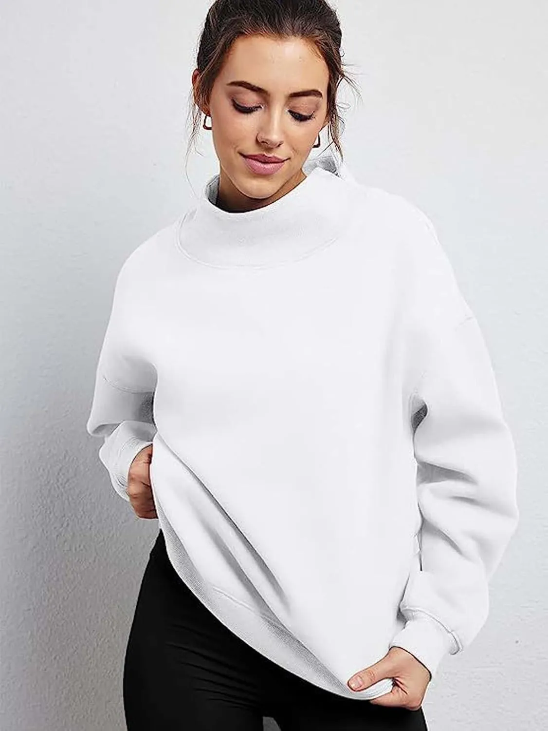 Womens Oversized Sweatshirts Turtleneck Long Sleeve Pullover Hoodies Tops Fall Outfits 2023 Clothes