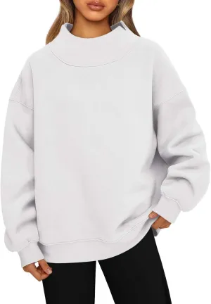 Womens Oversized Sweatshirts Turtleneck Long Sleeve Pullover Hoodies Tops Fall Outfits 2023 Clothes