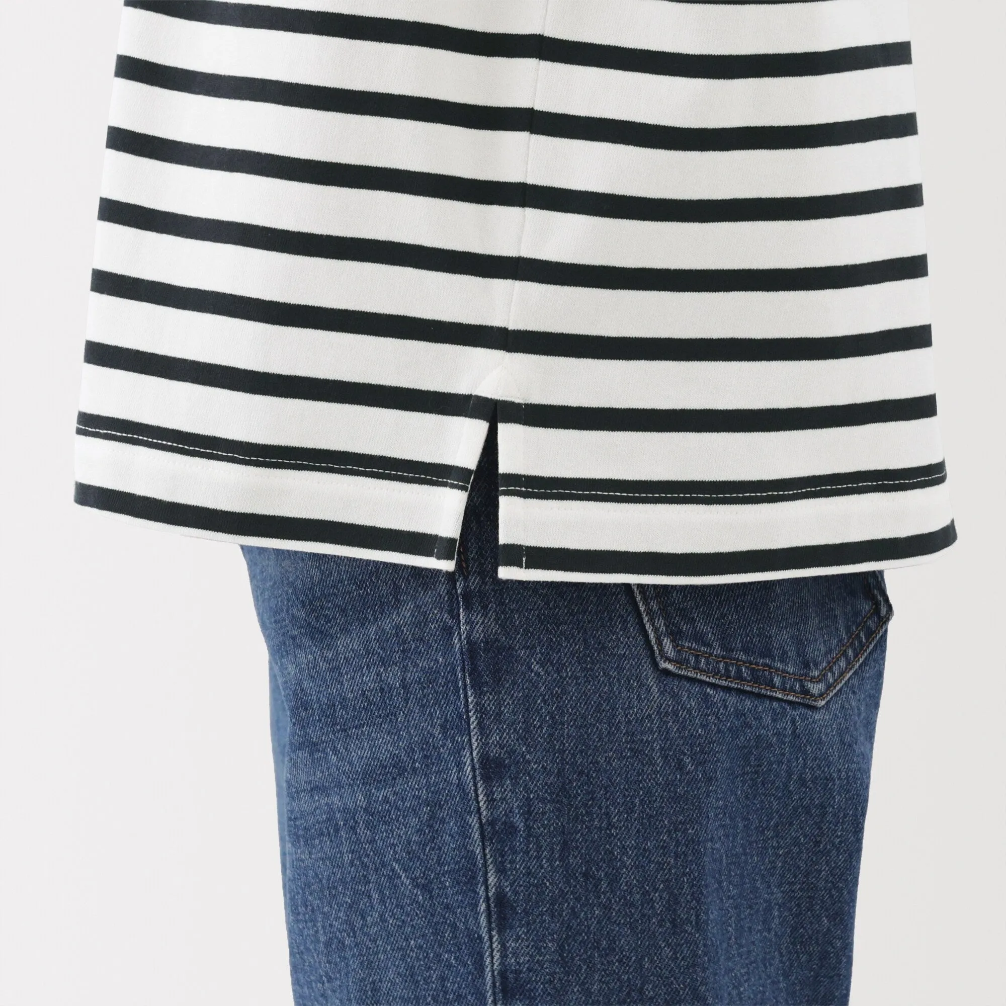 Women's Striped Boat Neck Short Sleeve T-Shirt